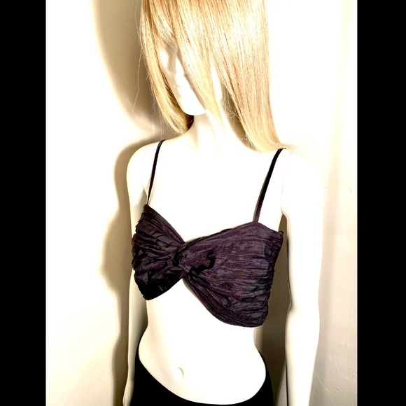 ZARA - Crinkle Sweetheart Crop Top - Picture 10 of 16